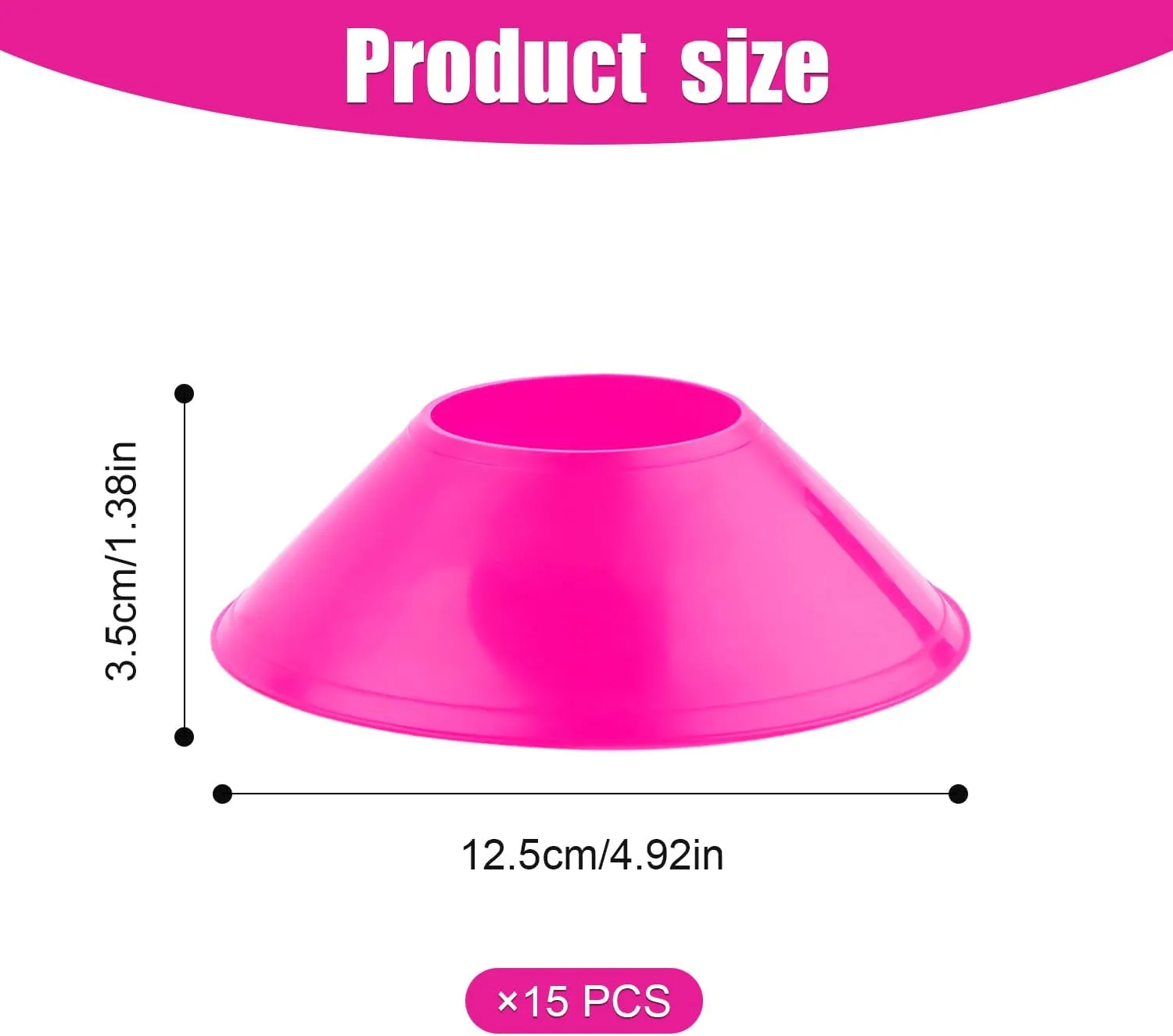 15pcs Soccer Cones for Sports Training, Mini Football Cones Flexible Agility Sports Cones Training Cones for Football Basketball Running Drills Sports Games Field Cone Markers Kids Practice