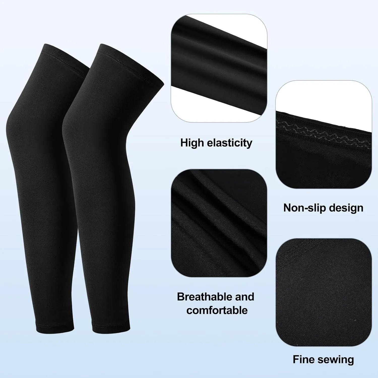 4Pairs Kids Leg Sleeves,Long Compression Leg Sleeves,Non Slip UV Protection Full Length Leg Sleeves for Kids Boy Girl