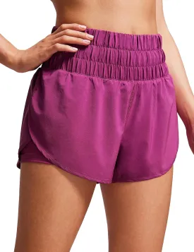 CRZ YOGA High Waisted Running Shorts for Women 3" - Split Breathable for Athletic Tennis Gym Workout with Pockets