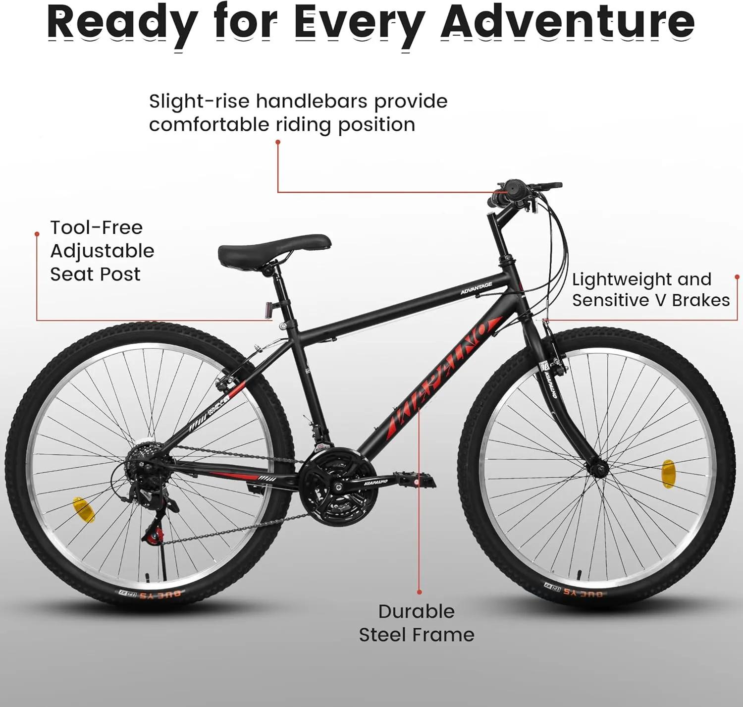 Ecarpat 24/26/27.5 Inch Mountain Bike, Dual/Front Suspension Mens Mountain Bike with 21 Speeds High-Carbon Steel Frame and Disc/V Brakes, Adult Sport Bicycle for Trail Snow Commuter City Road