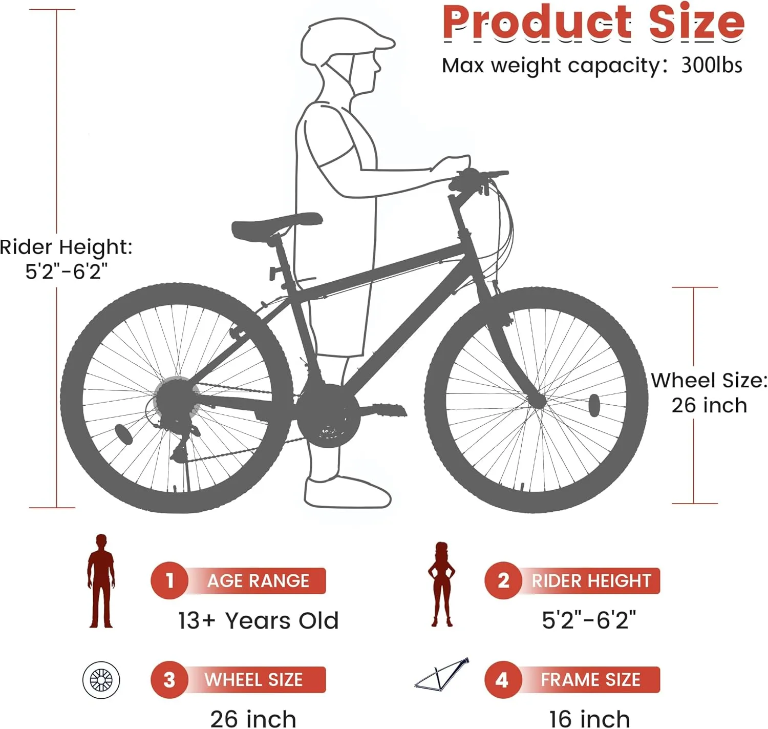 Ecarpat 24/26/27.5 Inch Mountain Bike, Dual/Front Suspension Mens Mountain Bike with 21 Speeds High-Carbon Steel Frame and Disc/V Brakes, Adult Sport Bicycle for Trail Snow Commuter City Road