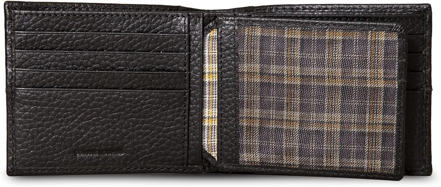Eddie Bauer Men Signature Leather Bifold Passcase Wallet