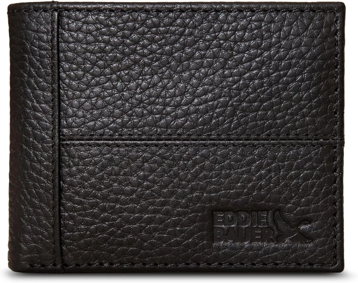 Eddie Bauer Men Signature Leather Bifold Passcase Wallet