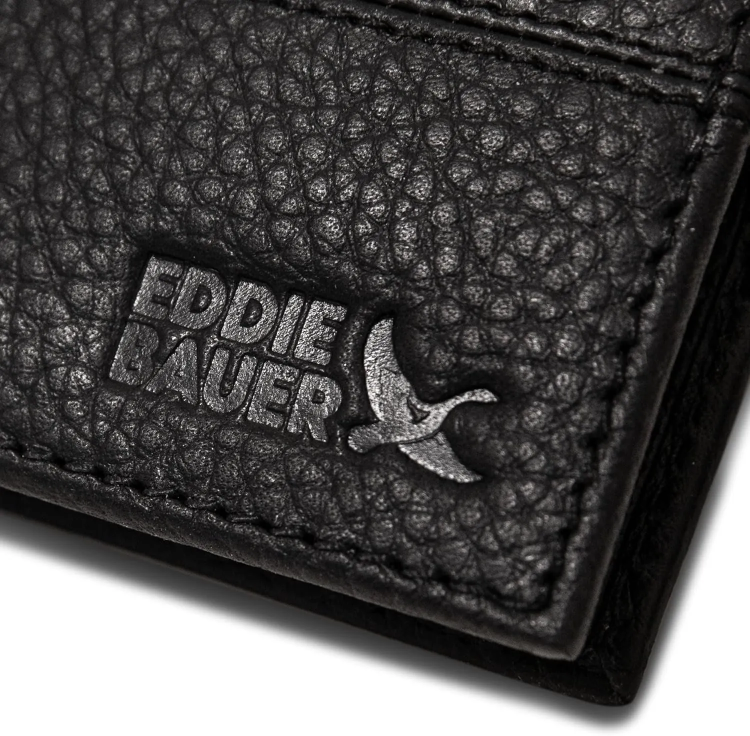 Eddie Bauer Men Signature Leather Bifold Passcase Wallet