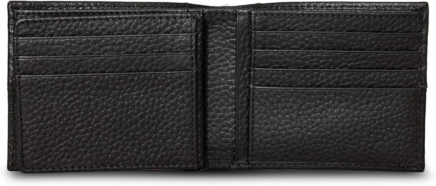 Eddie Bauer Men Signature Leather Bifold Passcase Wallet