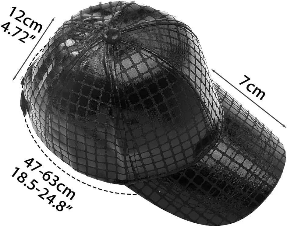 Eigso Unisex Metallic Baseball Caps for Men Women Snapback Hip Hop Flat Brim Baseball Hats for Man Woman Adjustable