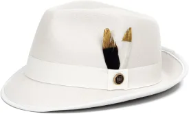 FADACHY Fedora Hats for Men & Women Short Brim Felt hat Trilby Fedora with Feather Panama Dress Hat