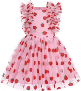 Girls Birthday Party Dress Butterfly Daisy Polka Dots Embroidery Princess Tulle Wedding Pageant Evening Gown