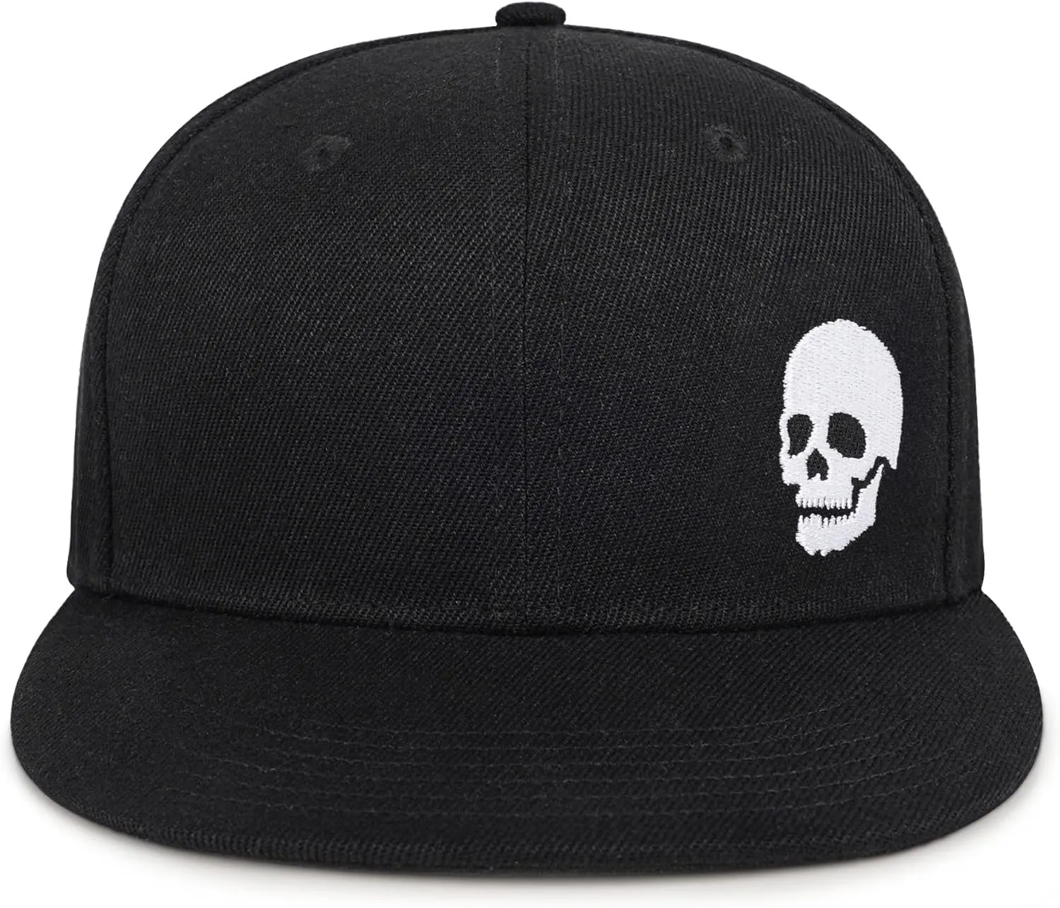 Gothic Skeleton Hand Flat Brim Hat Embroidery Skull Finger Cap Adjustable Snapback