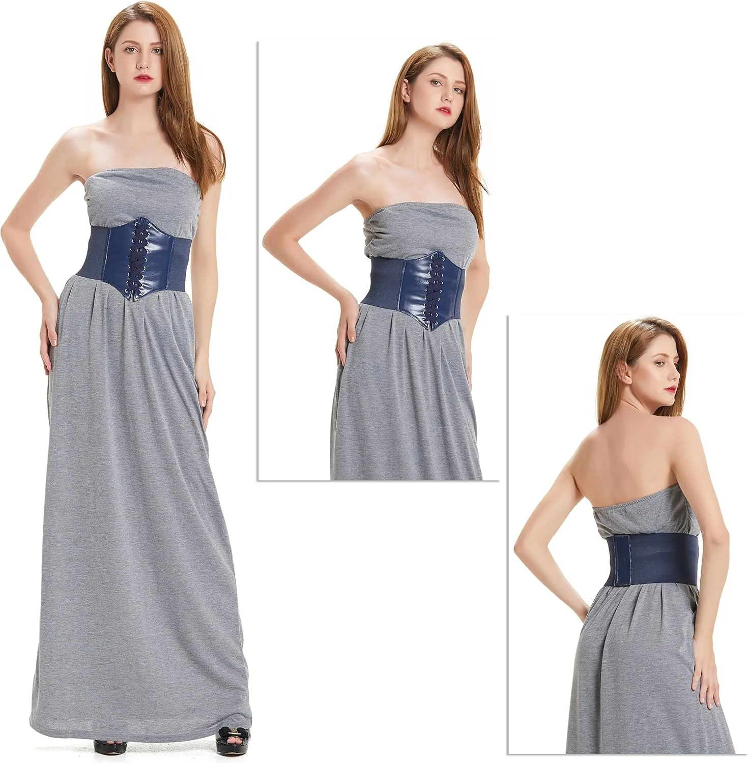 HANERDUN Lace-up Waspie Corset Belts for Women Elastic Waist Belt Tied Retro Wide Belt
