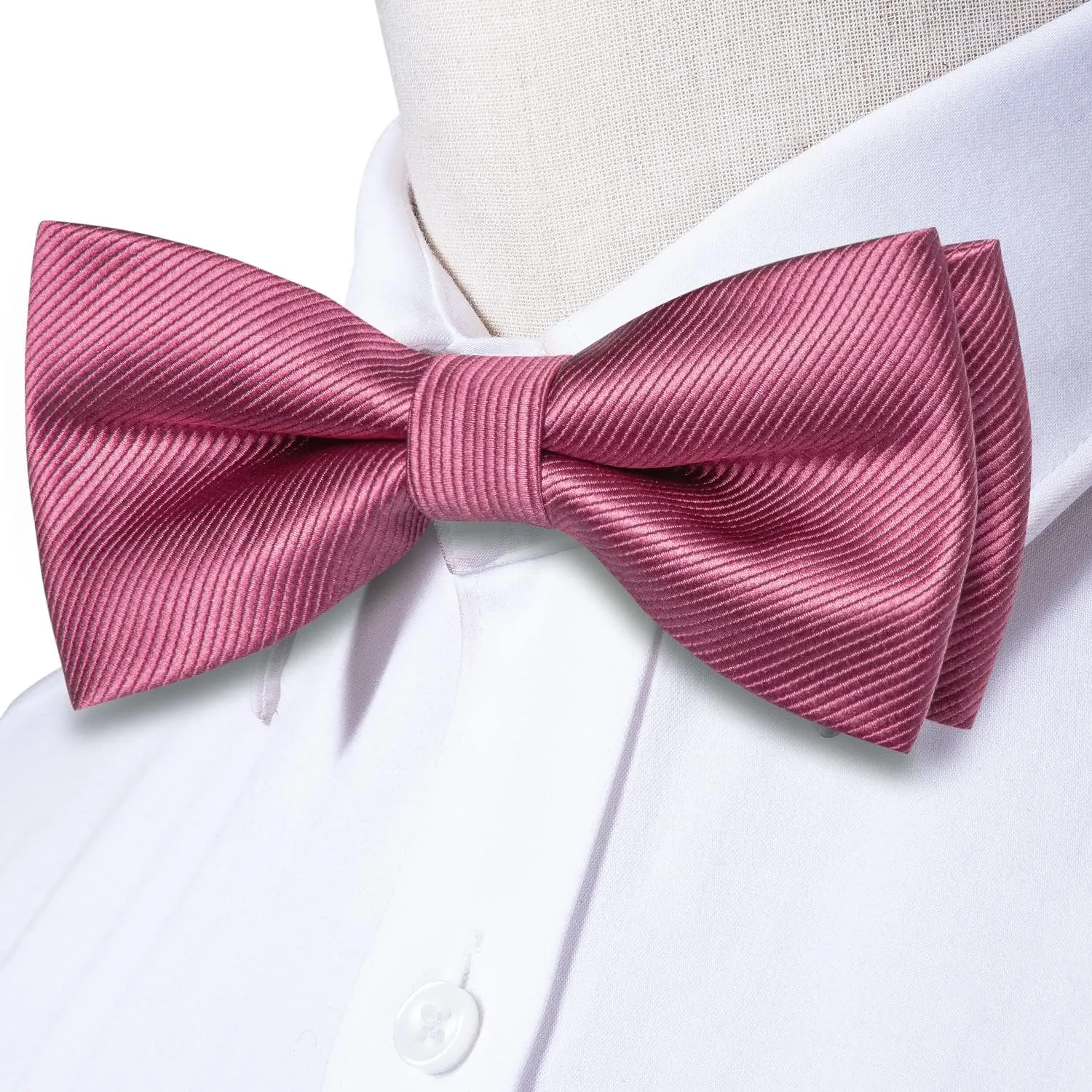 Hi-Tie Bow Ties for Men Pre-Tied Pocket Square Lapel Pin Cufflinks Mens Bowtie Sets for Wedding Formal Party