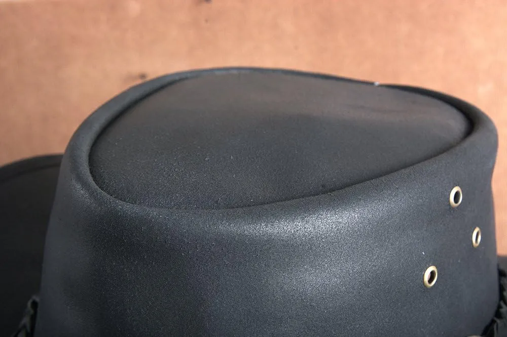 HILASON L M S X l Hand Made Genuine Cubic Leather Crushable Hat 3 in Brim | Cowboy Hat | Cow Girl Hat | Leather Hat