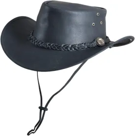 HILASON L M S X l Hand Made Genuine Cubic Leather Crushable Hat 3 in Brim | Cowboy Hat | Cow Girl Hat | Leather Hat