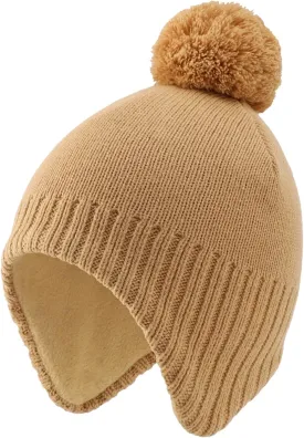Home Prefer Toddler Boys Girls Hats Earflaps Fleece Knit Beanie Kids Winter Hat