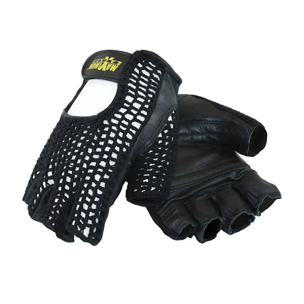 Maximum Safety 122-AV14/XL Leather Palm Lifting Gloves with Reinforced Padded Palm Insert - Cotton Mesh Back