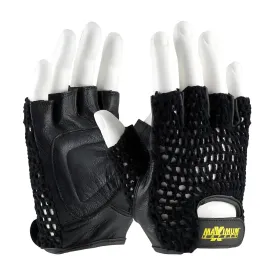 Maximum Safety 122-AV14/XL Leather Palm Lifting Gloves with Reinforced Padded Palm Insert - Cotton Mesh Back