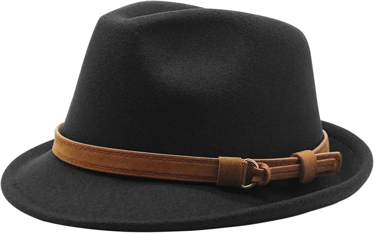 Men Short Brim Fedora Hat 1920s Gentlemen Hat Vintage Trilby Cap Carnival Easter Party Prom Travel Club Church Headgear
