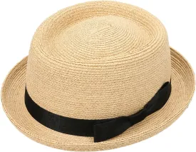 Men/Women Porkpie Hats Short Brim Summer Straw Pork Pie Trilby Fedora Hat