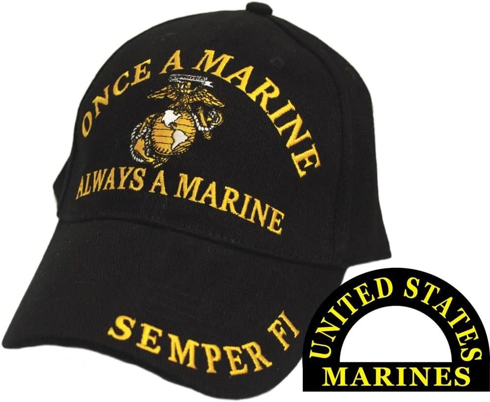 Once A Marine Always A Marine Semper Fi Hat Black
