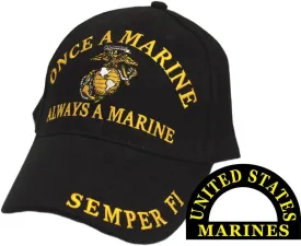 Once A Marine Always A Marine Semper Fi Hat Black