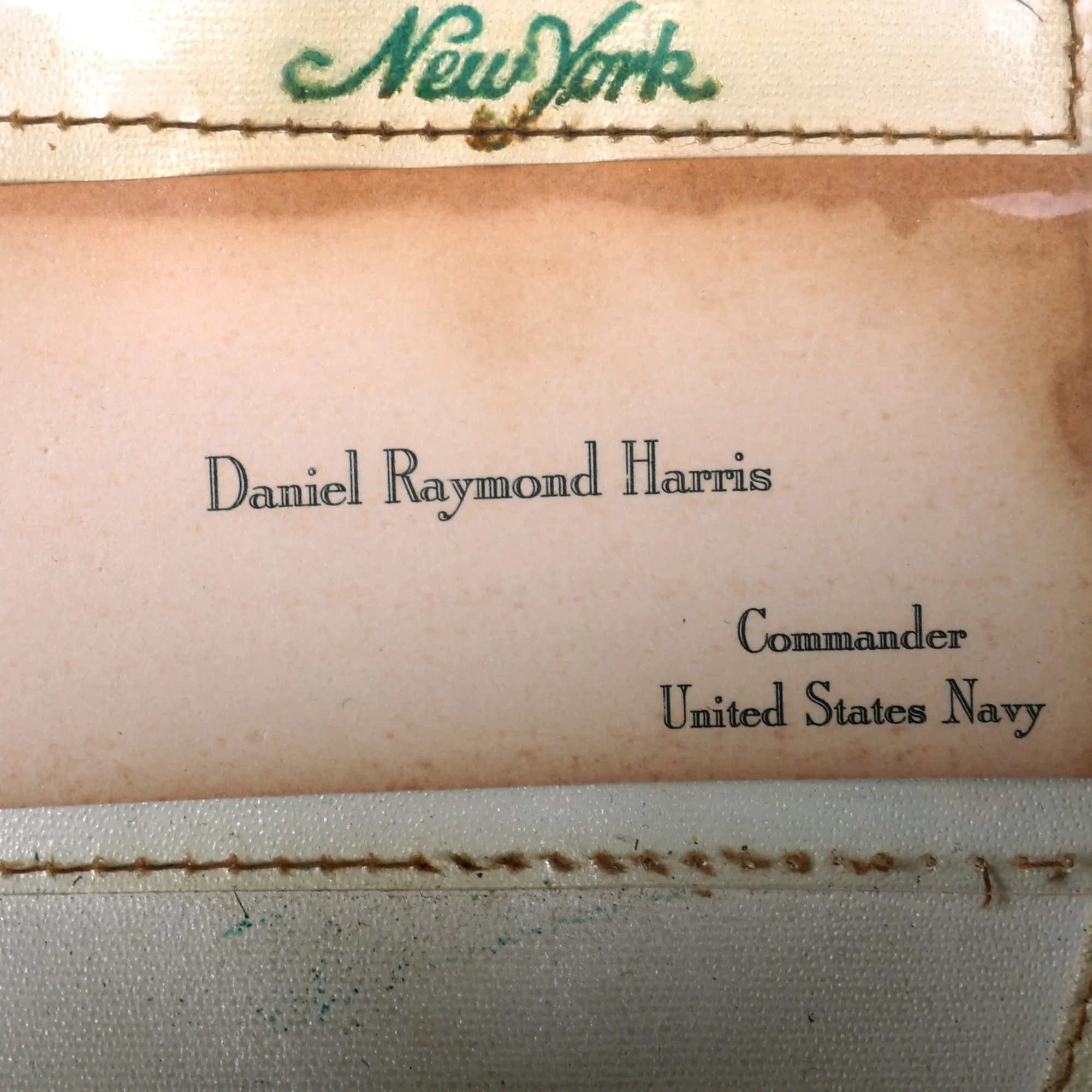 Original U.S. WWII Era US Navy “Combination Cap” Peaked Visor For WWII and Korean War Veteran - Commander Daniel R. Harris USN