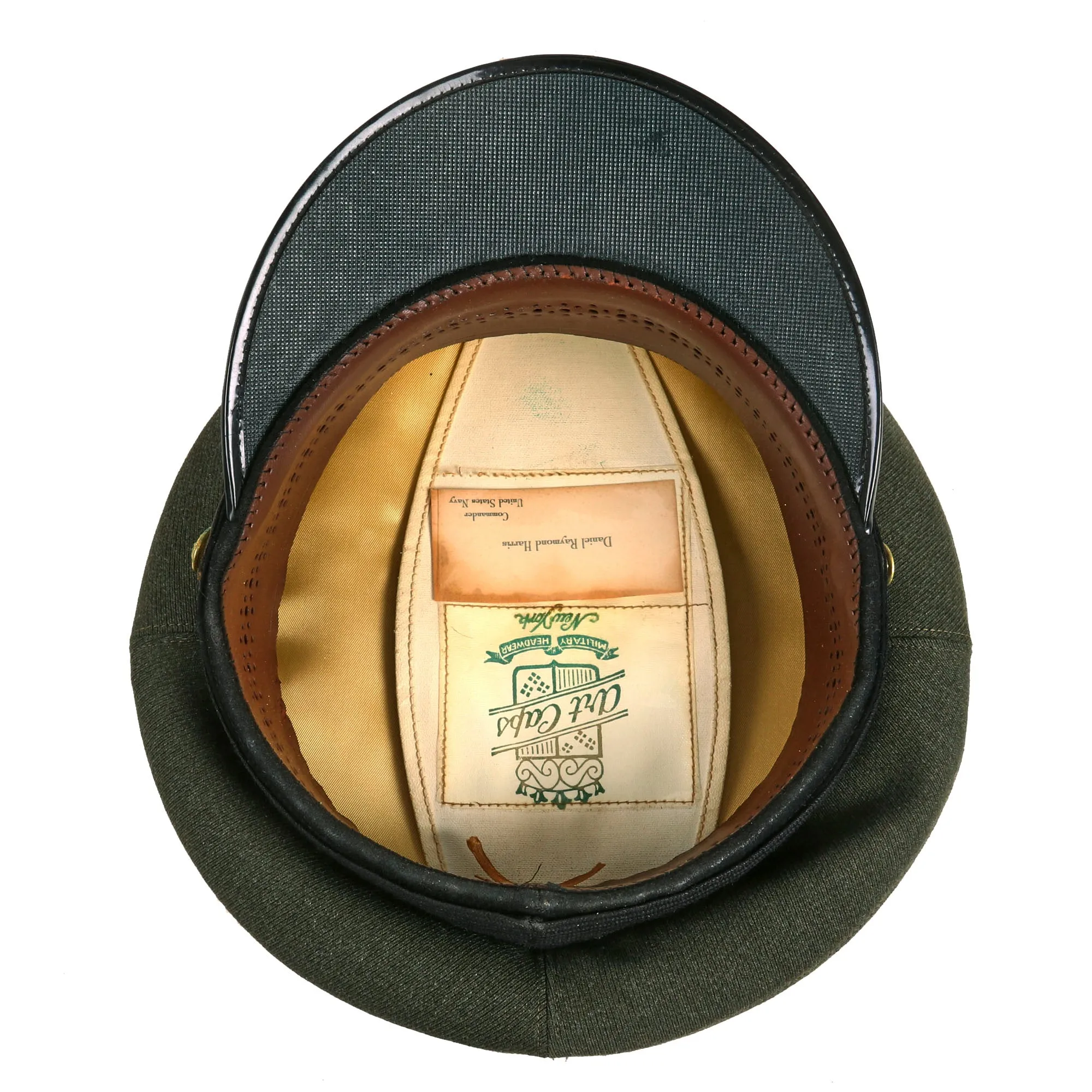 Original U.S. WWII Era US Navy “Combination Cap” Peaked Visor For WWII and Korean War Veteran - Commander Daniel R. Harris USN