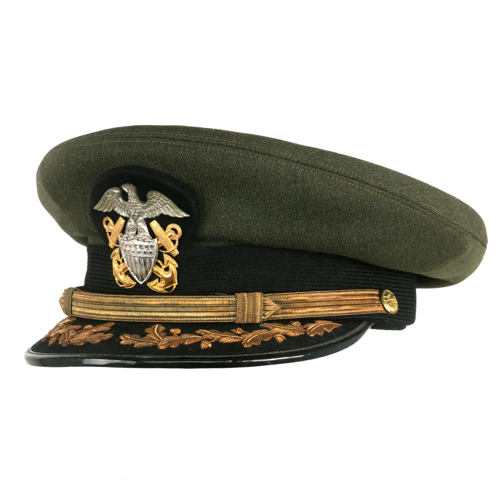 Original U.S. WWII Era US Navy “Combination Cap” Peaked Visor For WWII and Korean War Veteran - Commander Daniel R. Harris USN