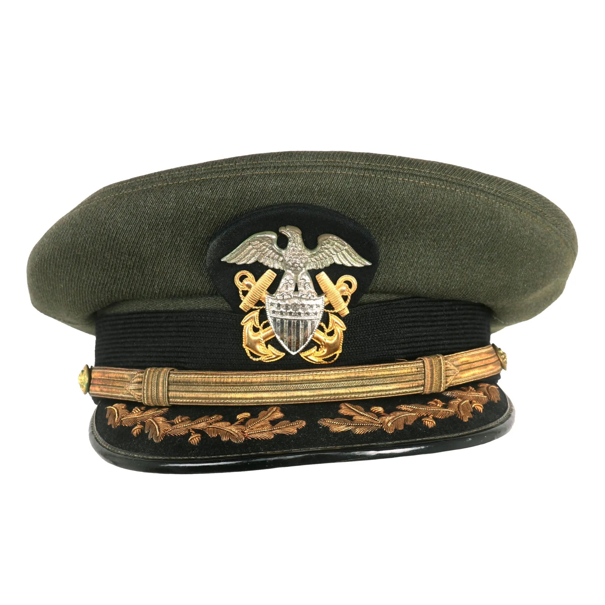 Original U.S. WWII Era US Navy “Combination Cap” Peaked Visor For WWII and Korean War Veteran - Commander Daniel R. Harris USN
