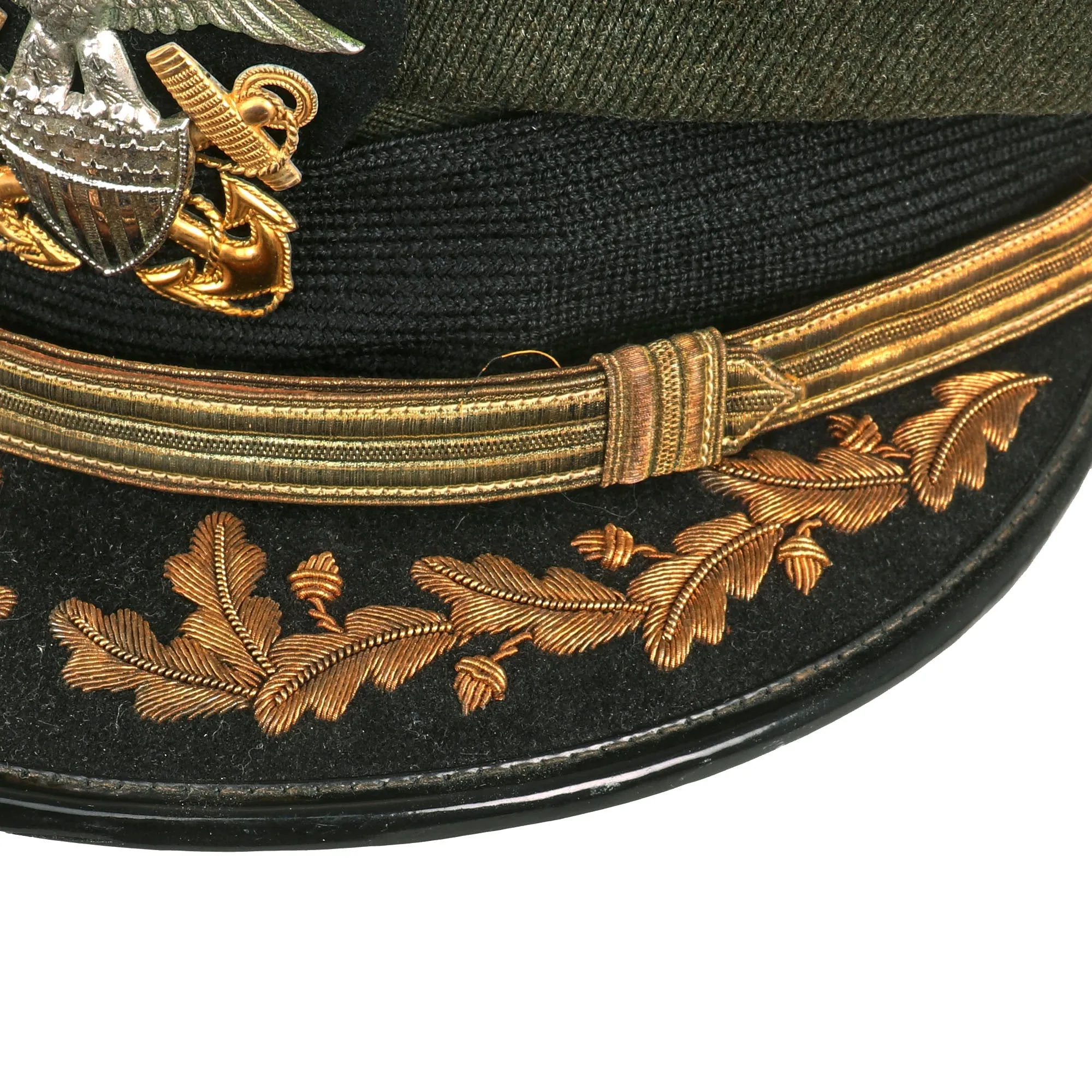 Original U.S. WWII Era US Navy “Combination Cap” Peaked Visor For WWII and Korean War Veteran - Commander Daniel R. Harris USN
