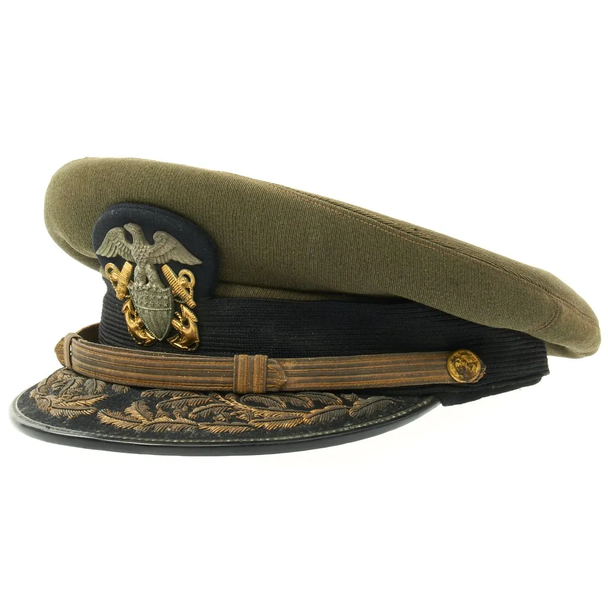 Original U.S. WWII Navy Admiral James Whitfield Peaked Visor Cap