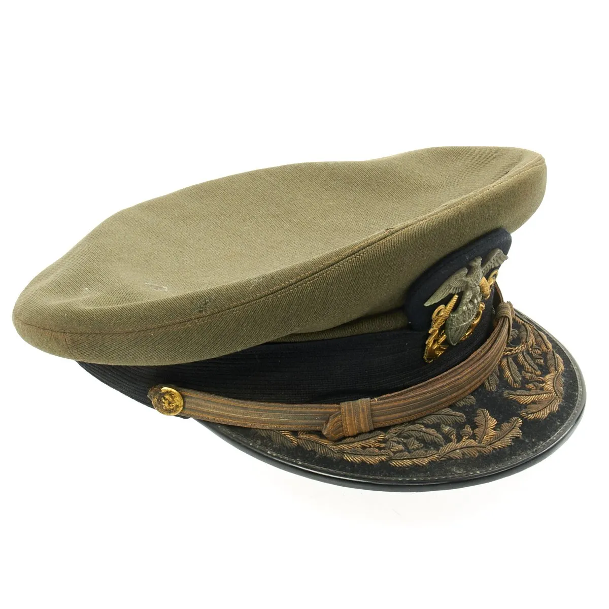 Original U.S. WWII Navy Admiral James Whitfield Peaked Visor Cap