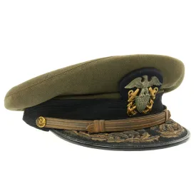 Original U.S. WWII Navy Admiral James Whitfield Peaked Visor Cap