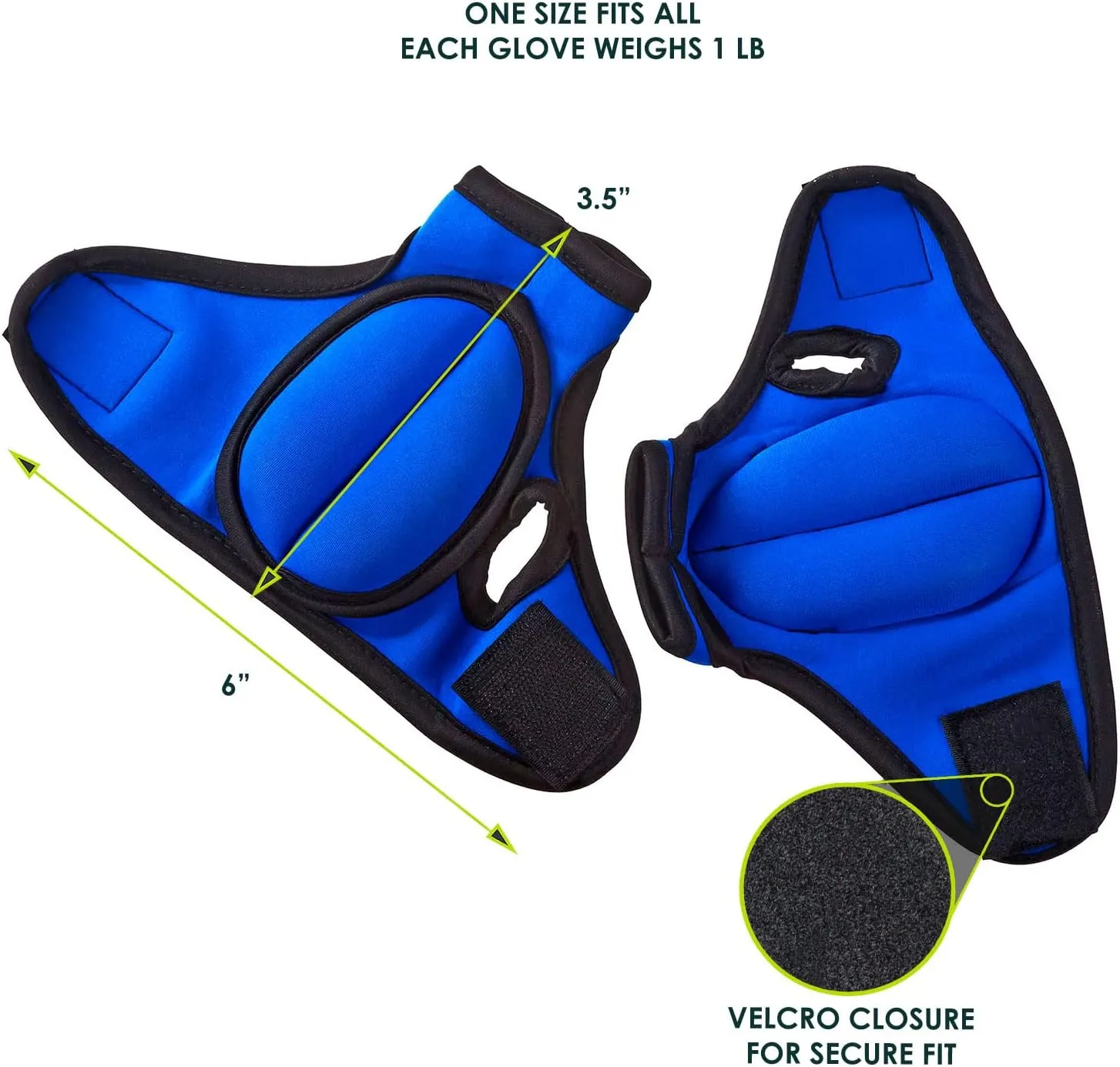 ProsourceFit Weighted Gloves, Pair of Heavy Duty 2 lb. Neoprene for Sculpting and Aerobics