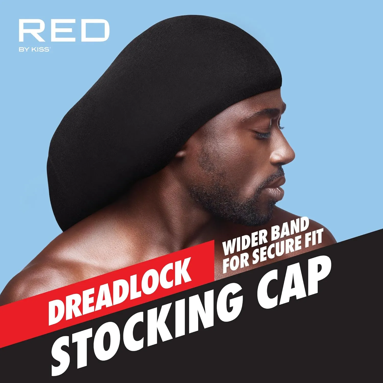 Red by Kiss Dreadlock Stocking Cap, Secure Stretchy Fit for Long & Locs Hair, Soft & Lightweight, Breakage & Lint Protection