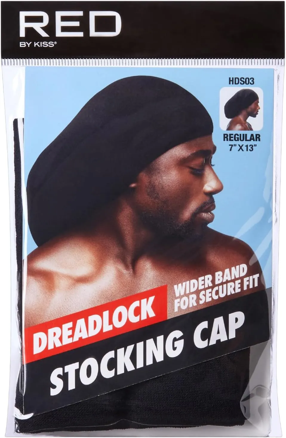 Red by Kiss Dreadlock Stocking Cap, Secure Stretchy Fit for Long & Locs Hair, Soft & Lightweight, Breakage & Lint Protection