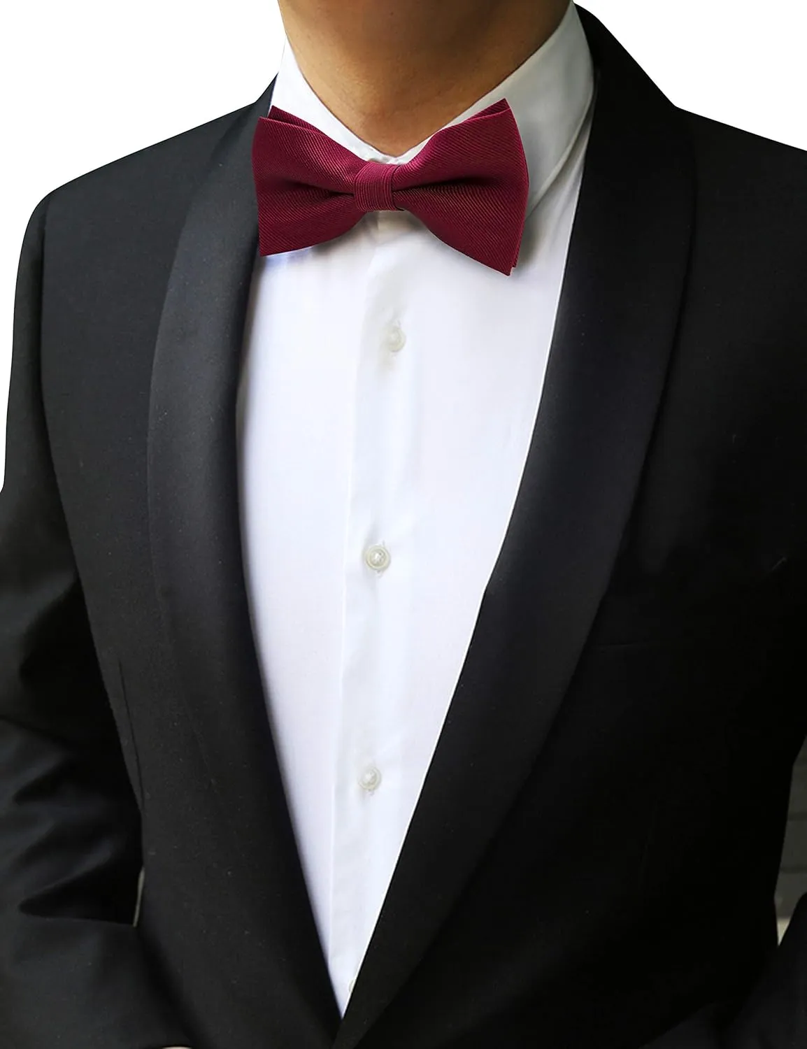 Solid Color Bow Tie and Pocket Square With Cufflinks Sets for Men