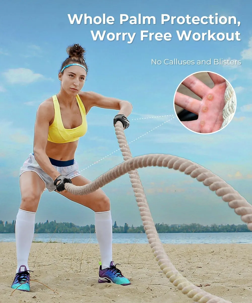 Sunnex Gym Gloves for Women & Men - Fingerless Workout for Weightlifting, Lightweight Breathable Fitness for Sports
