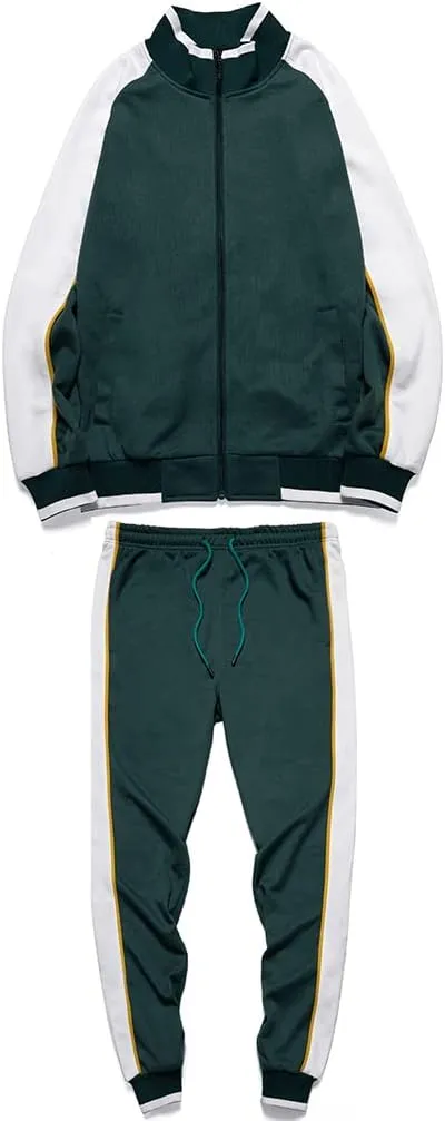 Tebreux Men's Tracksuits 2 Piece Outfit Jogging Suits Set Casual Long Sleeve Sports Sweatsuits
