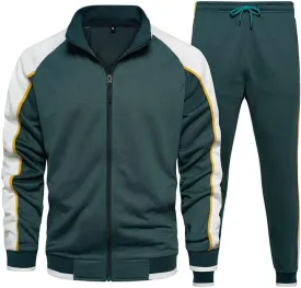 Tebreux Men's Tracksuits 2 Piece Outfit Jogging Suits Set Casual Long Sleeve Sports Sweatsuits