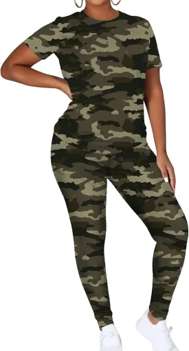TOPONSKY Women Two Piece Workout Outfits Sports Long-Pants & Short-Top Sets