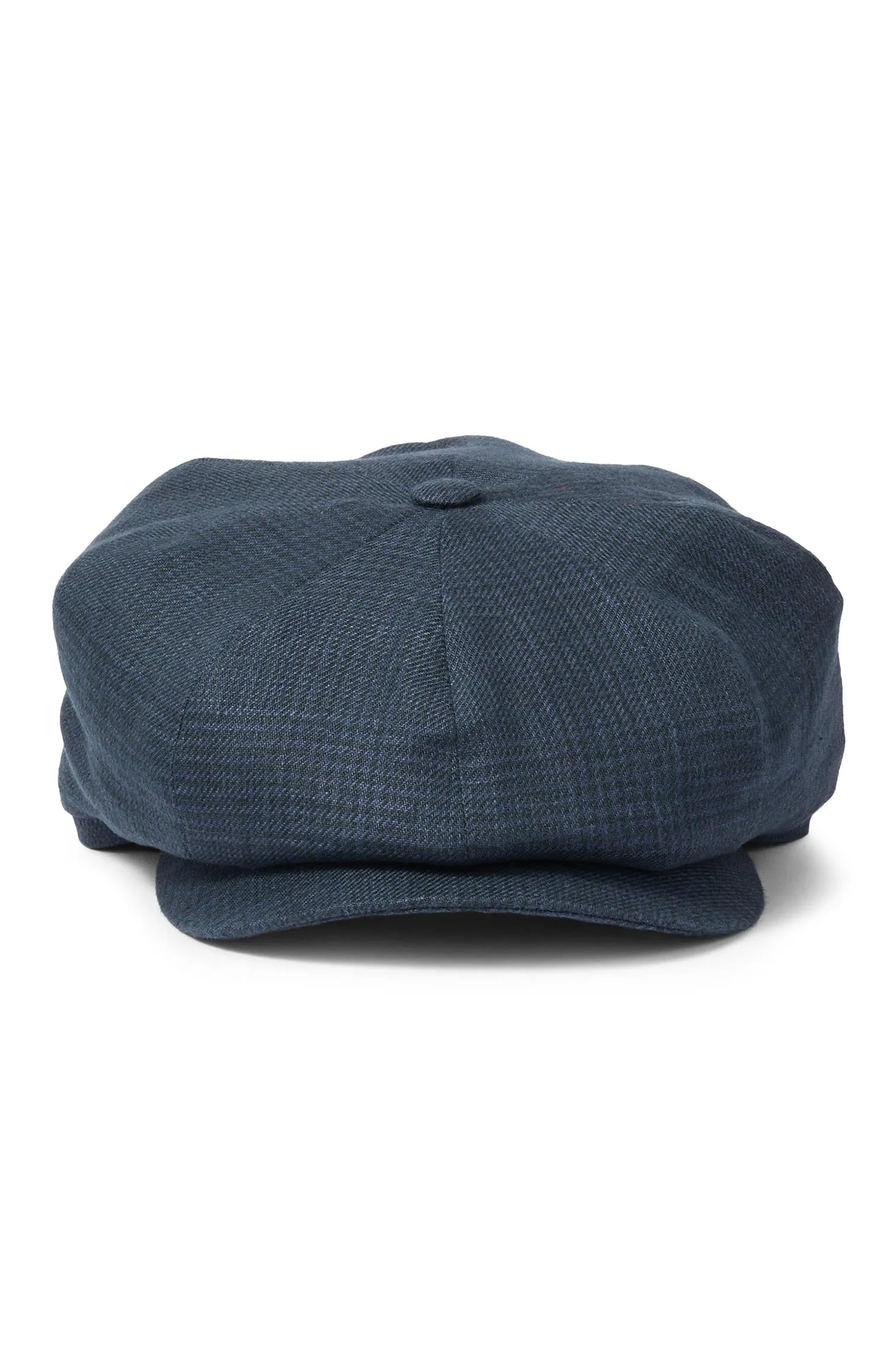 Tremelo Linen Navy Check Bakerboy Cap
