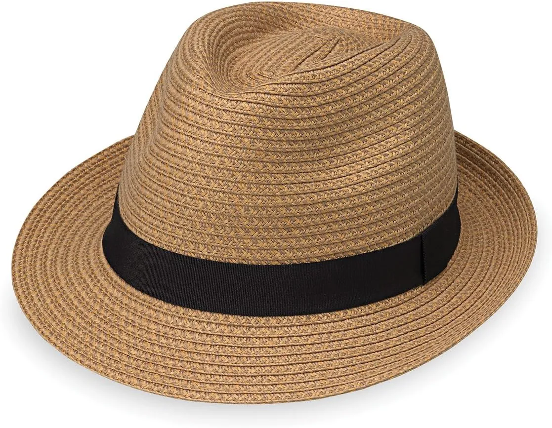 Wallaroo Hat Company  Men's Justin Trilby Fedora  Short Brim Sun Hat, Packable and Adjustable Sizing  Classic Sun Hat