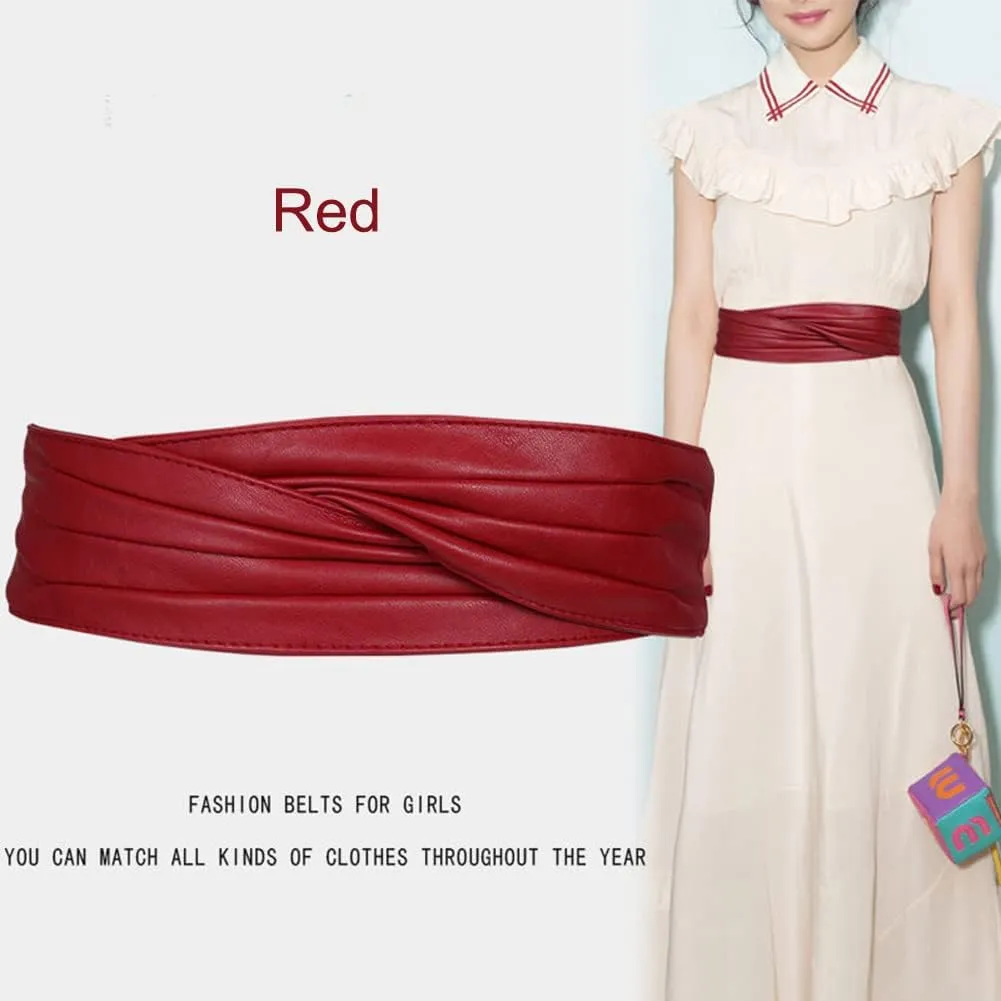 Women Velcro Corset Belt Adjustable Wide Belts Dress Waist Obi Belt
