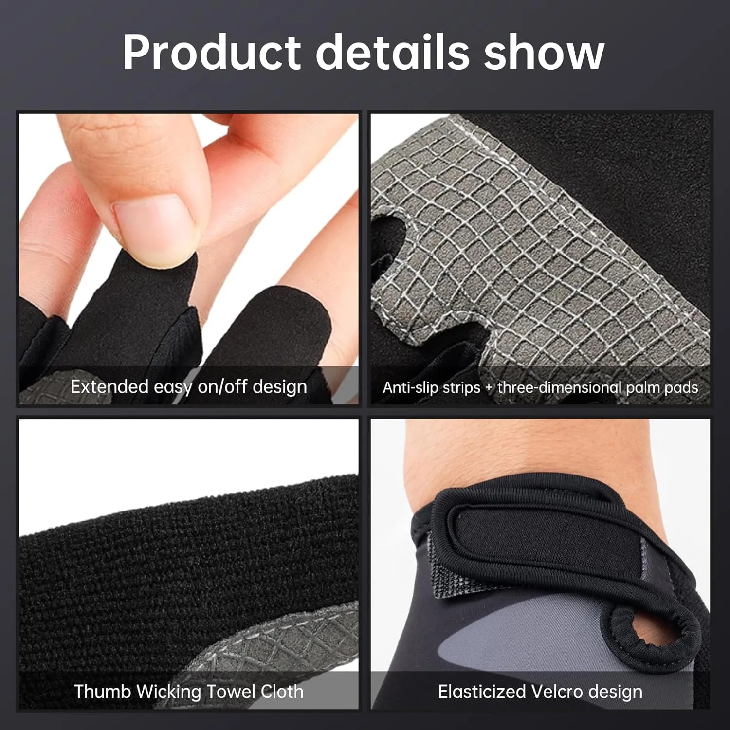 WULI Bike Gloves Cycling Gloves Half Finger Men's and Women's Fitness Gloves for Training, Breathable and Comfortable, Lightweight Climbing with Padding to Enhance Palm Strength