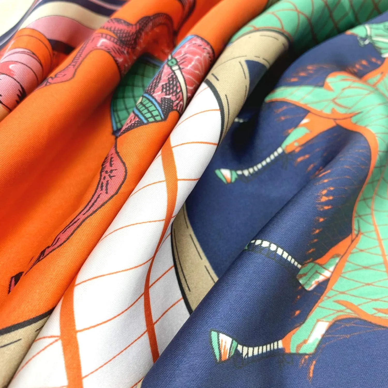 YOUR SMILE Silk Feeling Scarf Women's Fashion Pattern & Solid Color Large Square Satin Headscarf