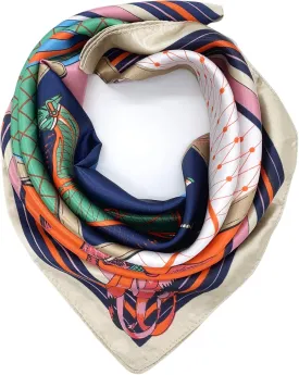 YOUR SMILE Silk Feeling Scarf Women's Fashion Pattern & Solid Color Large Square Satin Headscarf